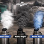 Humo en el escape en un motor diesel